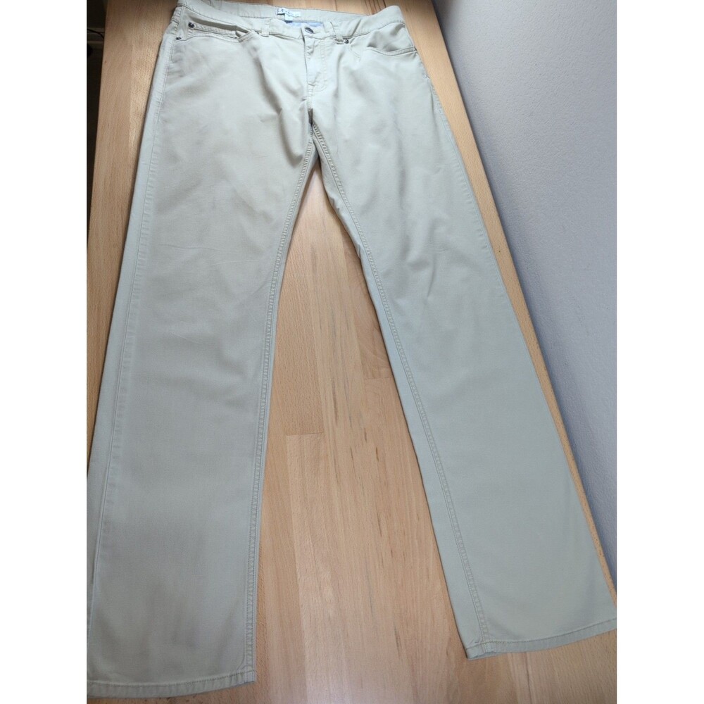 Peter Millar Mens 34x32 Five-Pocket Pants Beige Khaki Cotton Blend Chino
